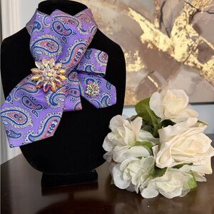 Daniel Cremieux Purple Paisley Necktie Necklace